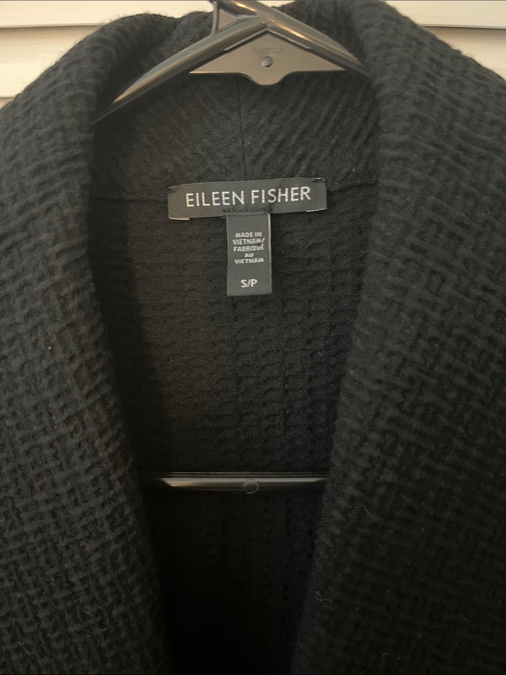 Eileen Fisher Black Textured Open-Front jacket